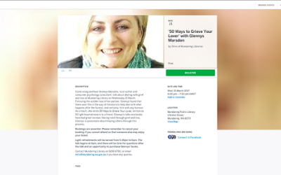Free Author Talk at Mundaring Library: 50 Ways To Grieve Your Lover